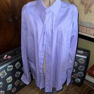 Sharp & Stylish: Alfani Slim Fit Lavender Dress Shirt (XL: 17-17.5, 36-37)"